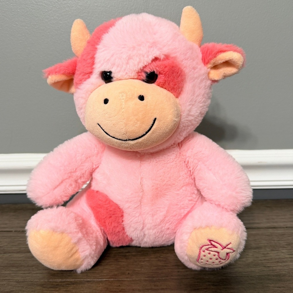 Send a Friend Strawberry Cow Pink Plush Stuffed Animal Toy